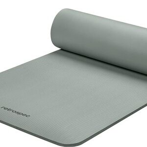 New Retrospec Solana Yoga Mat Thick 1/2in Non-Slip Workout Mat with Nylon Strap